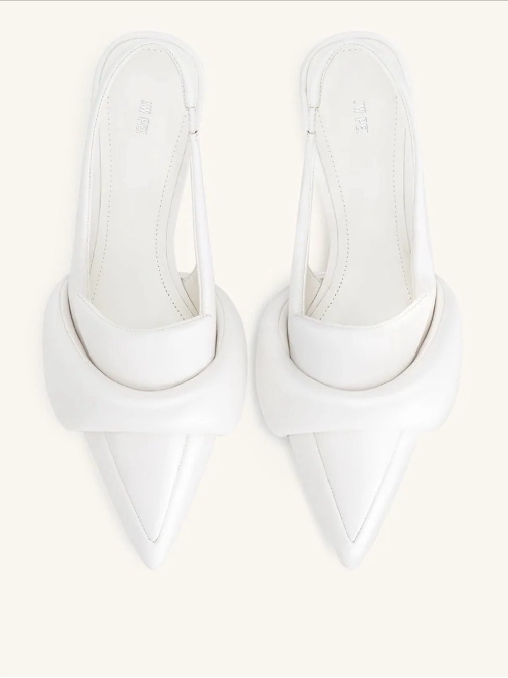 JW Pei Carla Soft Padded Kitten Heel Pumps - White Slingback Size 10